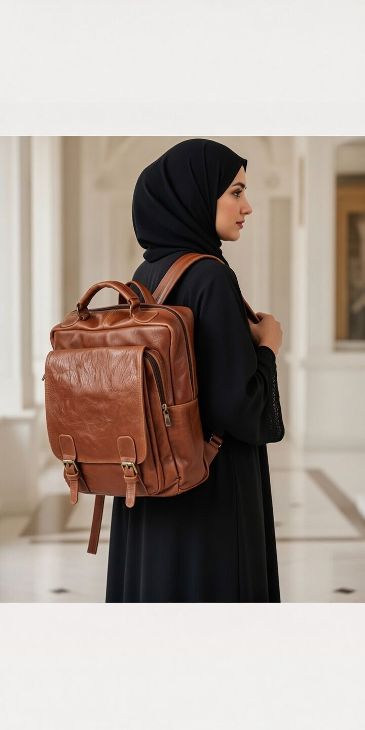 Heritage Tan Full-Grain Leather Backpack