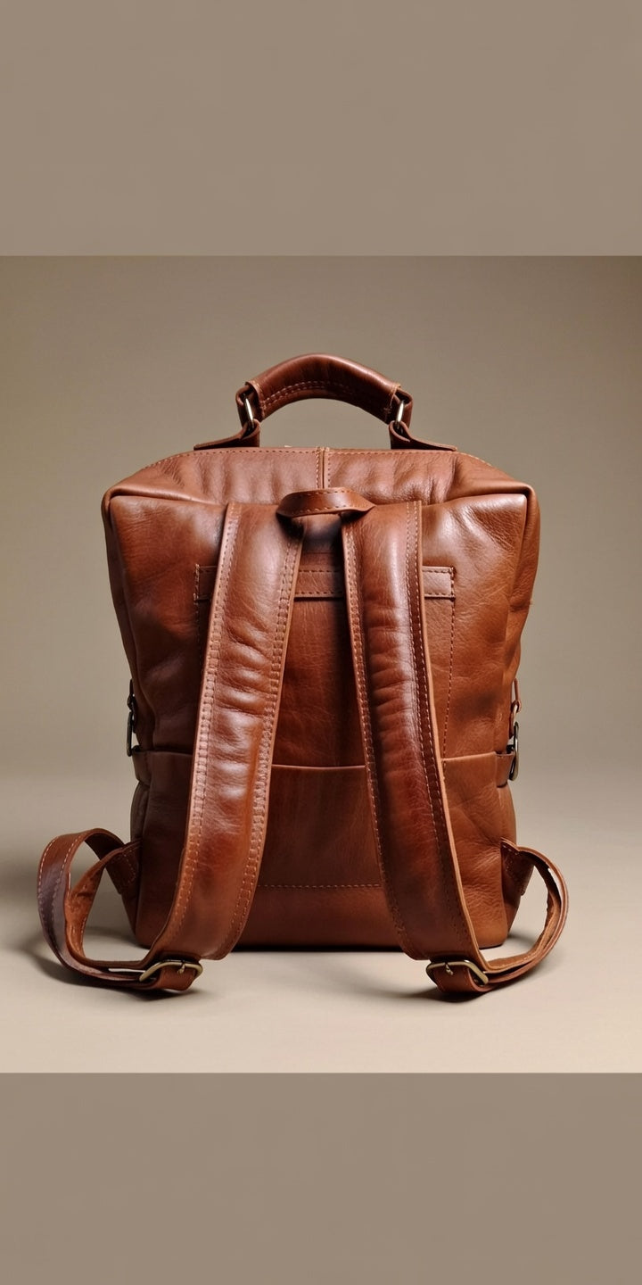 Heritage Tan Full-Grain Leather Backpack