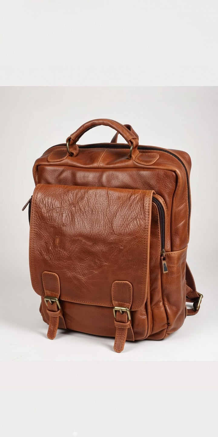 Heritage Tan Full-Grain Leather Backpack