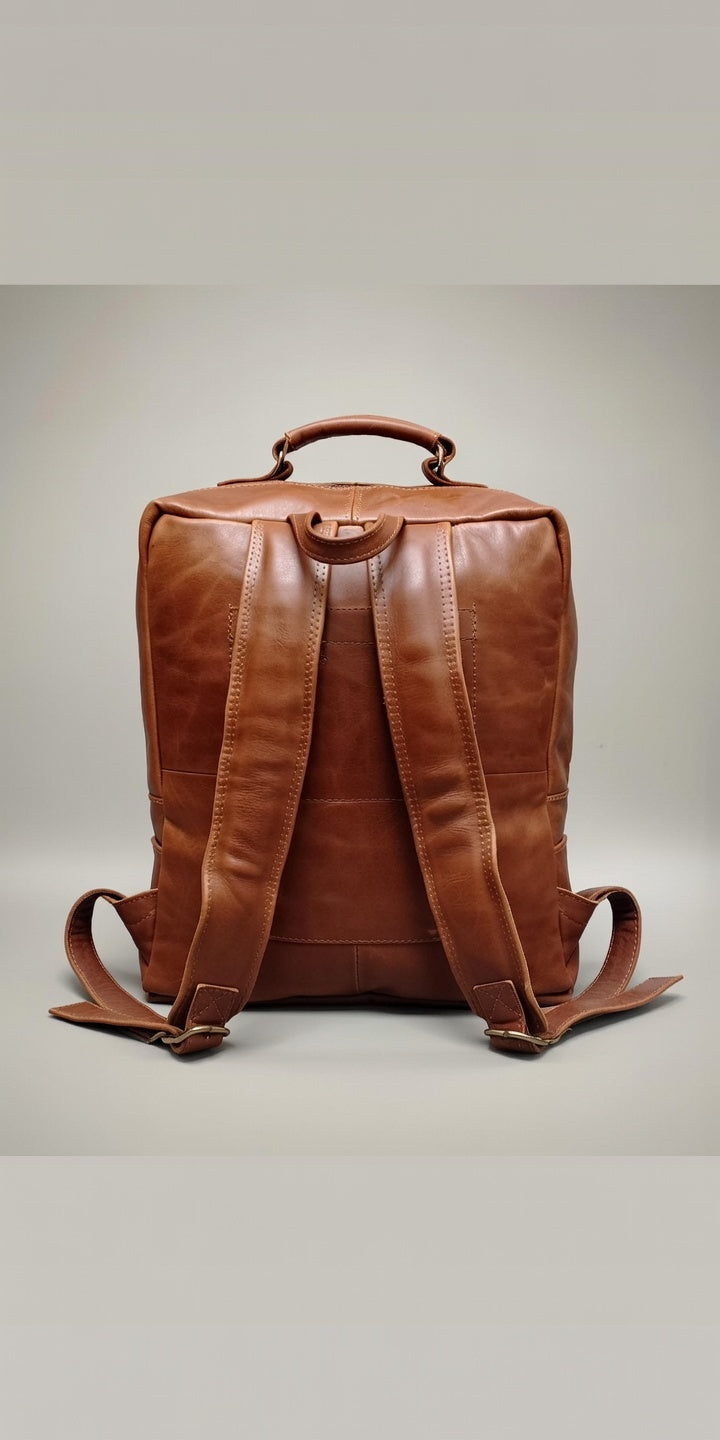 Heritage Tan Full-Grain Leather Backpack