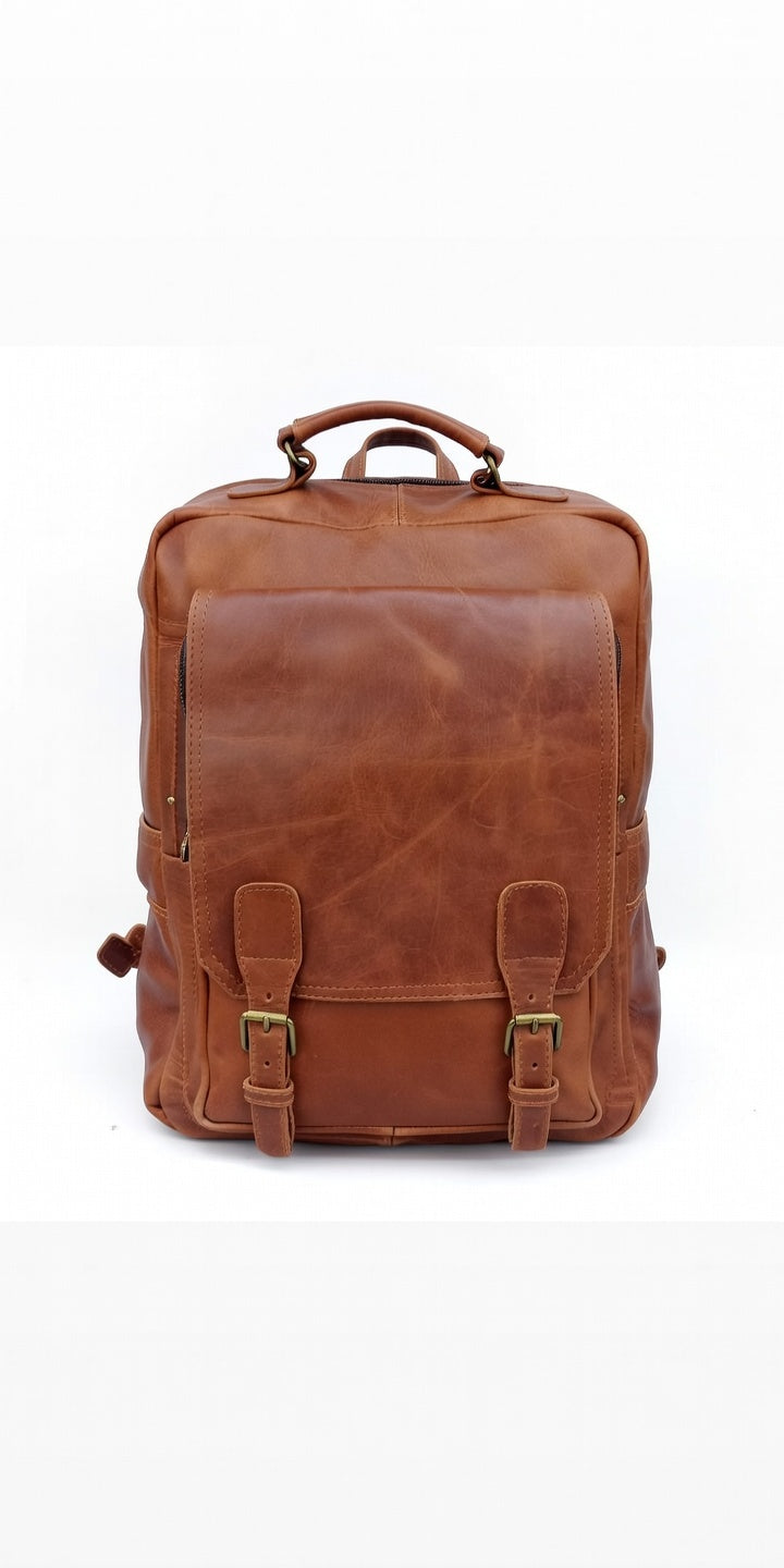 Heritage Tan Full-Grain Leather Backpack